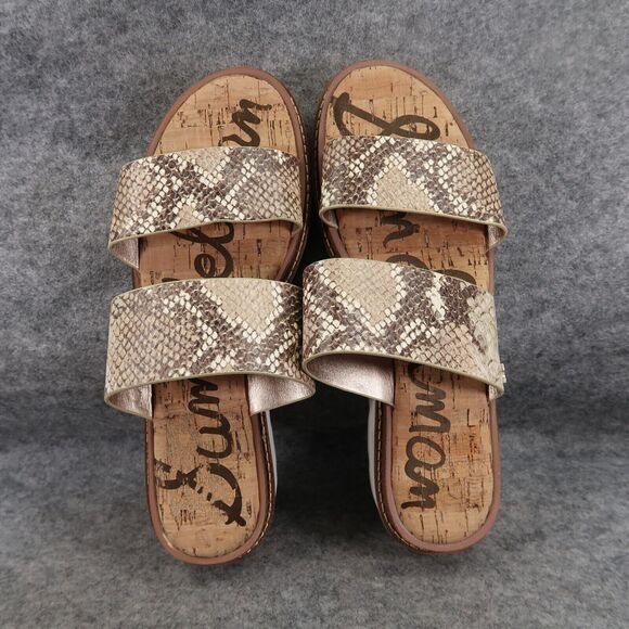 Sam Edelman Shoes Womens 7.5 Sandal Slides Platform Casual Snake Double Strap - Picture 7 of 14
